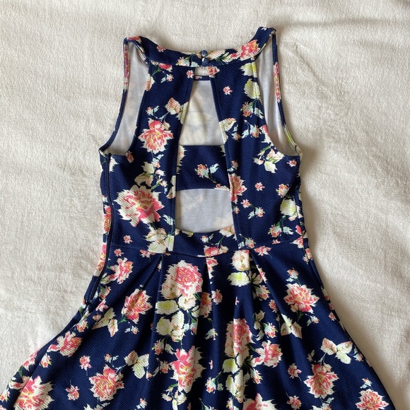 Xhilaration Floral Cutout Skater Dress - Picture 2 of 4